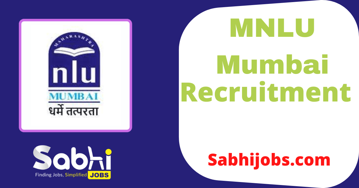 MNLU Mumbai Recruitment 2024 Career Mnlumumbai.edu.in Latest Job